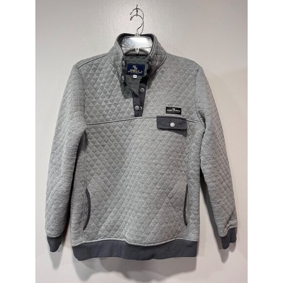 Simply Southern Collection Womens Quilted‎ Pullover Sweater Gray Medium - Picture 1 of 12